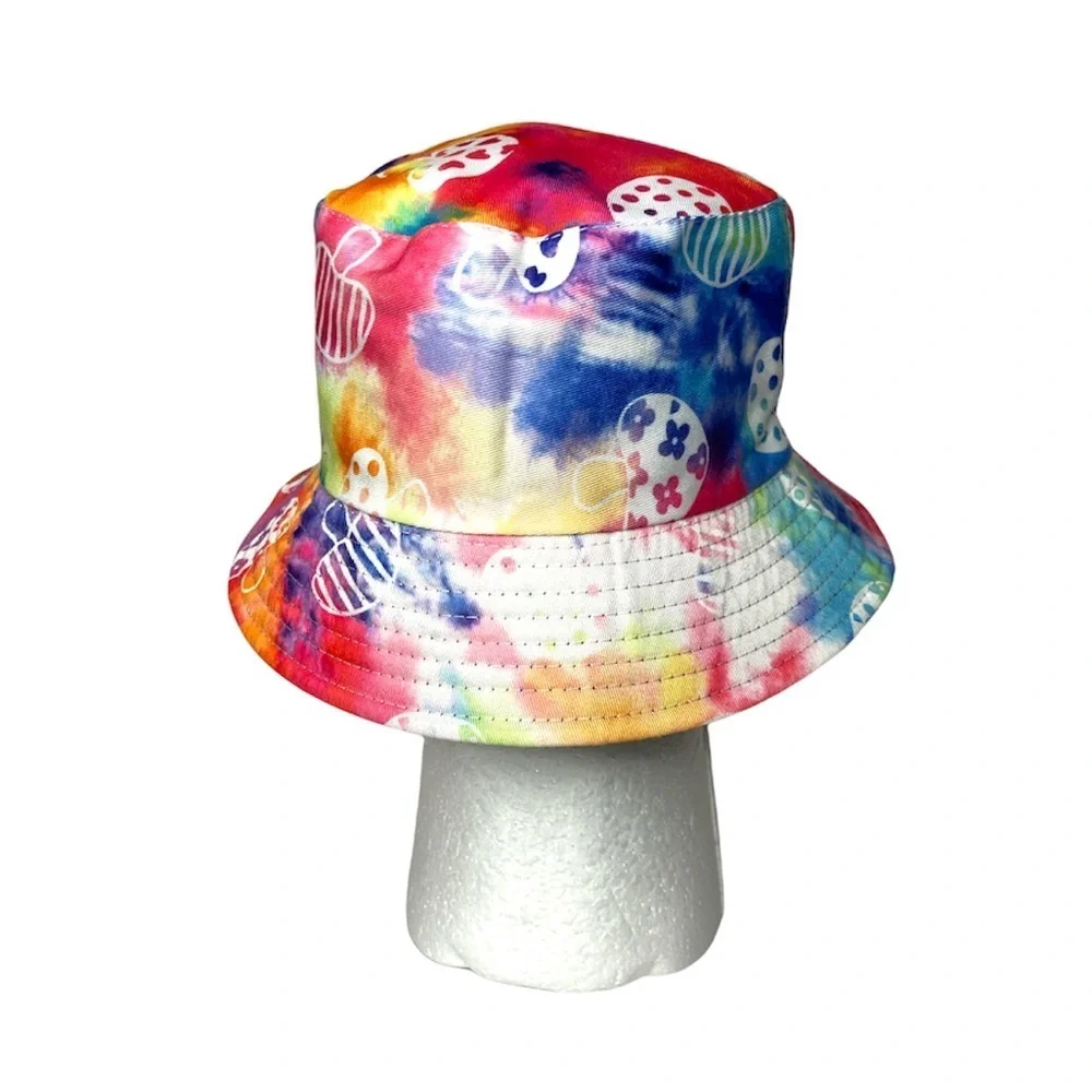 Tie Dyed Mushroom Reversible Unisex Bucket Hat Fishing Bucket Hat‎  Black Inside